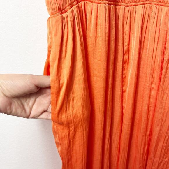 ANTHROPOLOGIE HALTER WOMEN JUMPSUIT IN ORANGE SIZE XL WITH POCKETS - Picture 7 of 11